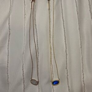 Kendra Scott Gold and Rose Gold Necklaces with Blue and White Pendants